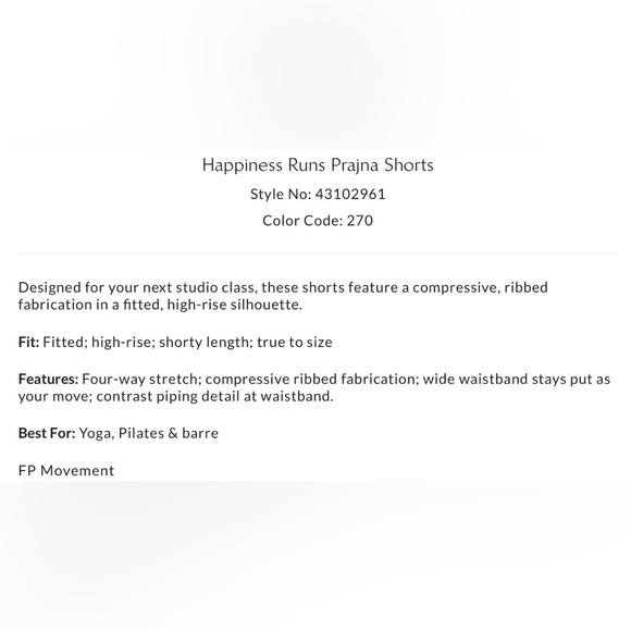 NWOT Free People Movement M/L Happiness Runs Prajna Shorts New - Picture 5 of 7